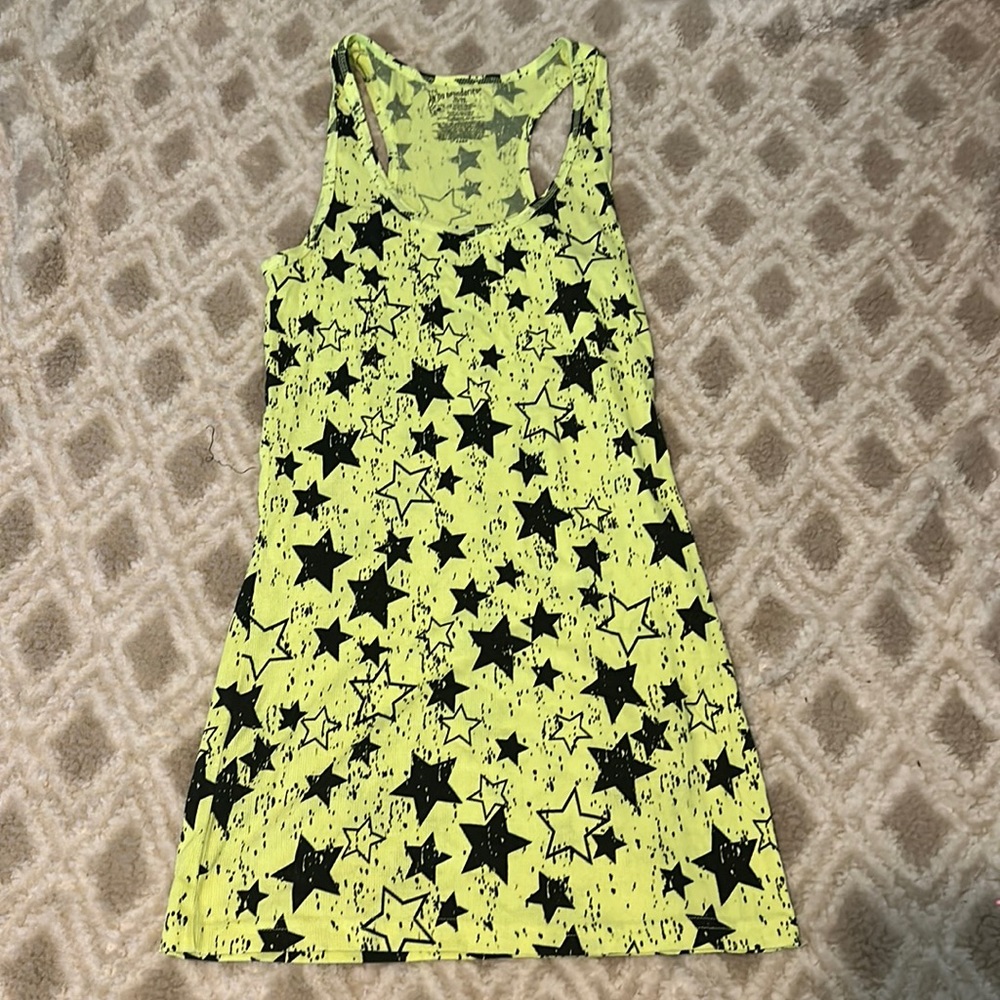 Neon Yellow Star Tank-Top